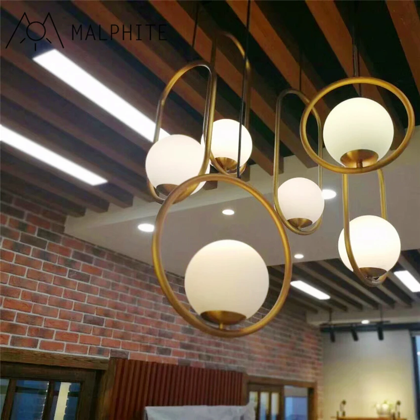 Простая пост современная Золотая бронзовая люстра скандинавский