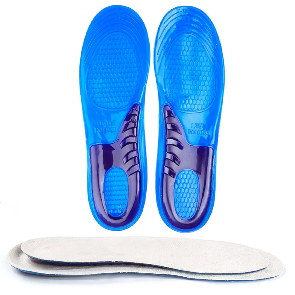 MWSC Black Silicone Gel Insoles Man Women Insoles Unisex Orthopedic