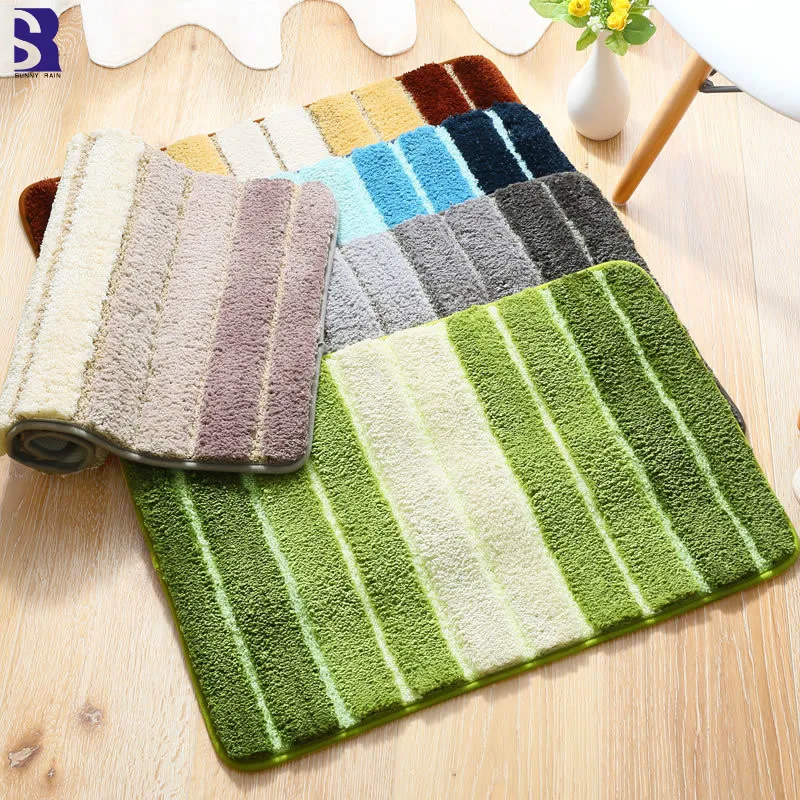 SunnyRain 1 Piece Bath Room Rug Fluffy Mats Slip Resistant Area Rugs