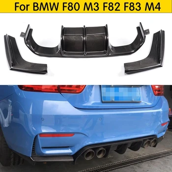 

For M3 M4 Carbon Fiber Rear Bumper Diffuser With Splitter for BMW F80 M3 F82 F83 M4 2012 - 2019 3Pcs/Set
