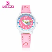 KEZZI Mode Casual Montre Fille Mignon Amour Couleur Motif Doux Style Quartz Montre-Bracelet Populaires Étudiant Élégant Horloge Reloj Mujer