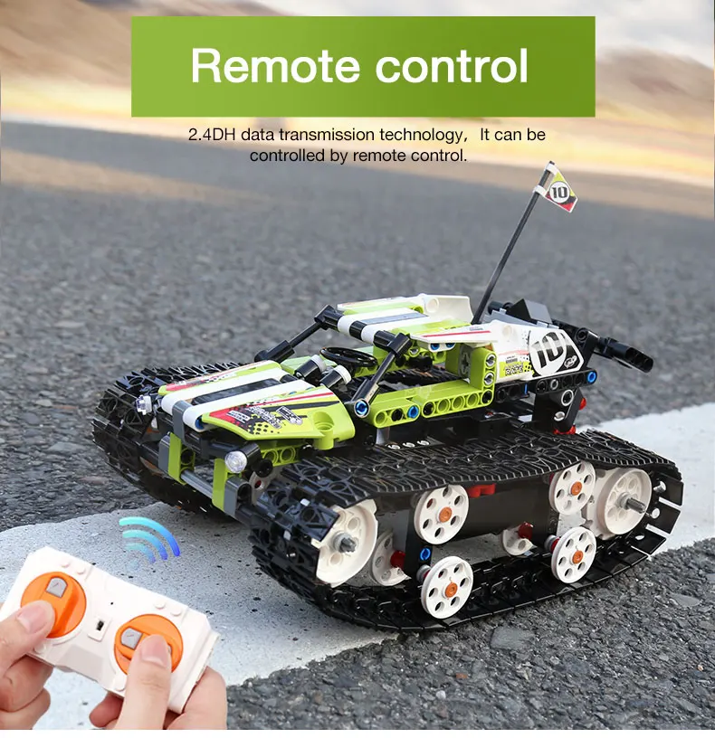 Двигатель мощность до Функция RC Гусеничный гонщик Электрический fit technic автомобиль 42065 скорость автомобиля строительный блок кирпичи модель ребенок подарок