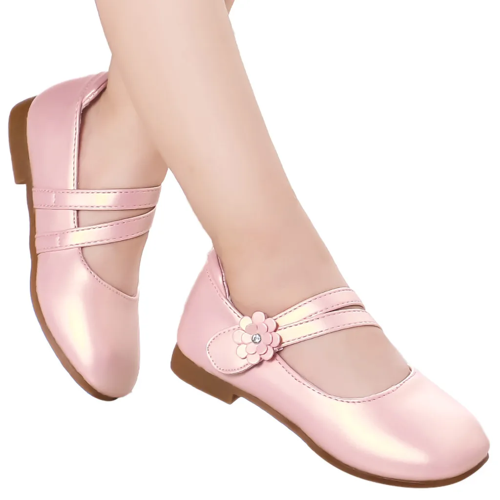 MUQGEW/сандалии для маленьких девочек; однотонные кожаные сандалии принцессы с цветочным рисунком для девочек; детские сандалии; летняя обувь для маленьких детей; цвет розовый