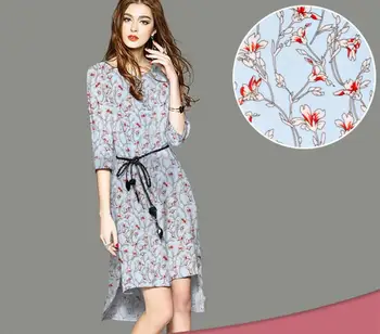 

2Meter Printing Floral Plant Flower Chiffon Fabric For Apparel Sewing Fashion Women's Dheongsam Wedding Dress Diy Doll