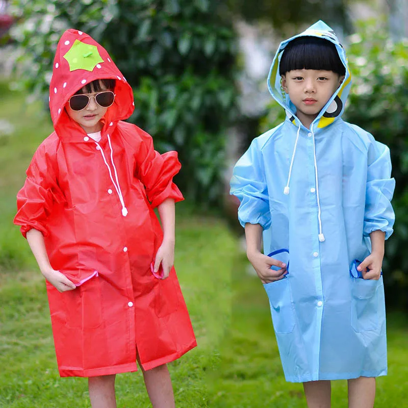 Waterproof Raincoat 1PCS Kids Raincoat Children Windproof Rainsuit Cartoon Animal Style Student Poncho
