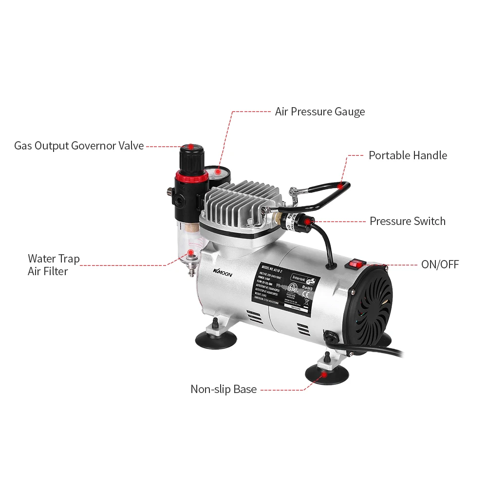 KKmoon 220 В мини распылитель воздушный компрессор аэрограф компрессор высокого давления насос тату Маникюр для художественной живописи ремесло