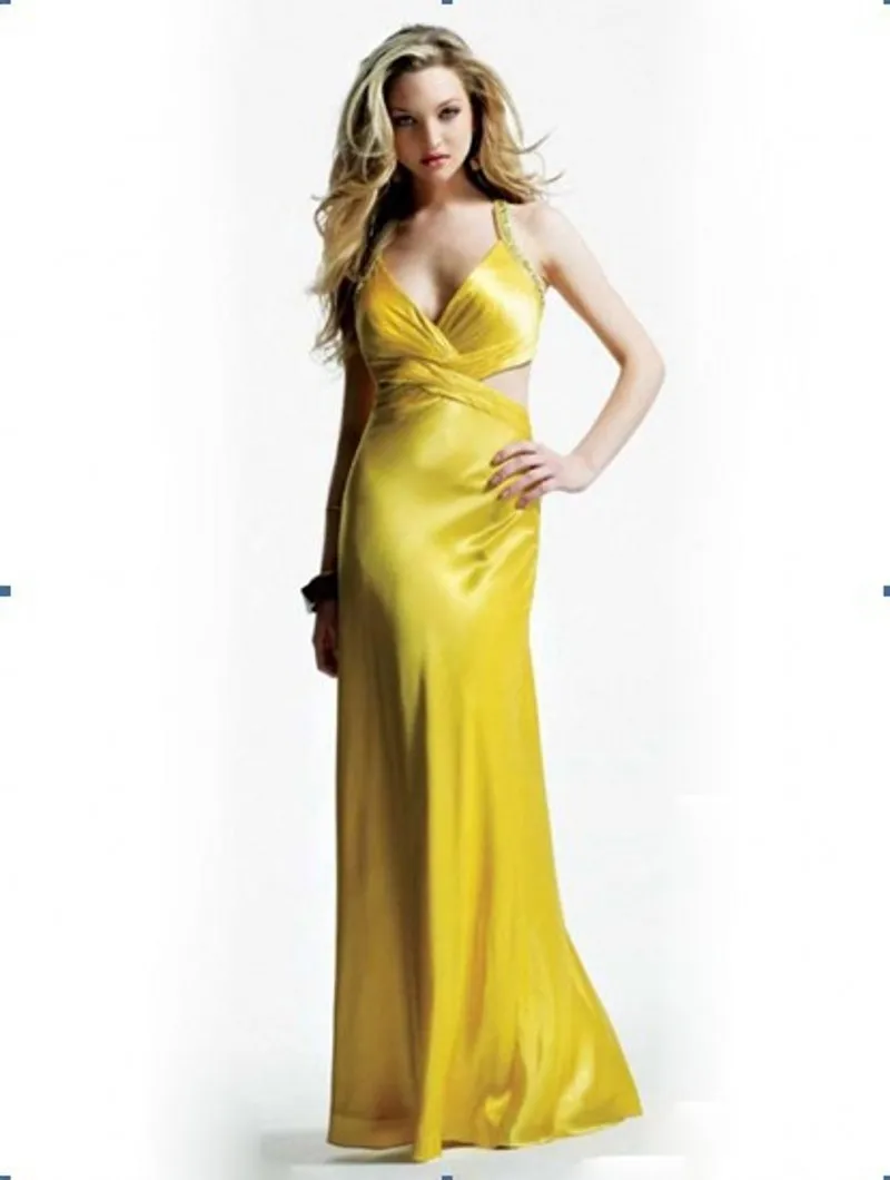 yellow floor length gown