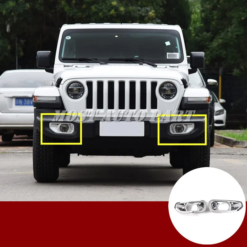 ABS Хромированная передняя противотуманная фара накладка 2 шт. для Jeep Wrangler JL 2019-2018 красный/серебристый