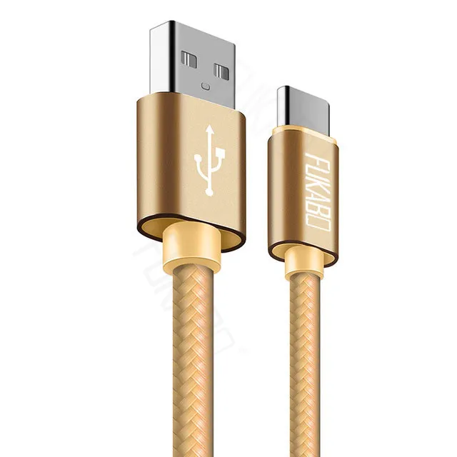 2.4A usb type-C кабель для huawei P30 Pro mate 20 Xiaomi Redmi Note 7 шнур для samsung Galaxy S10 S9 Plus A50 Быстрая зарядка USB - Цвет: Gold