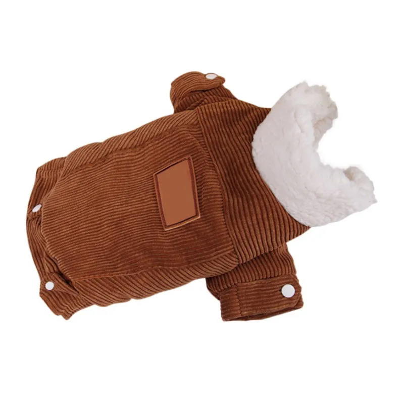 Осенне-зимняя Вельветовая куртка из хлопка с изображением щенка, плотное хлопковое пальто-Тедди