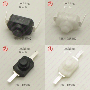 

10CS Flashlight button Power ON-OFF Latching/Self locking PBS Button 12mm*8mm (12mmx8mm) DC 30V 1A Plastic Button