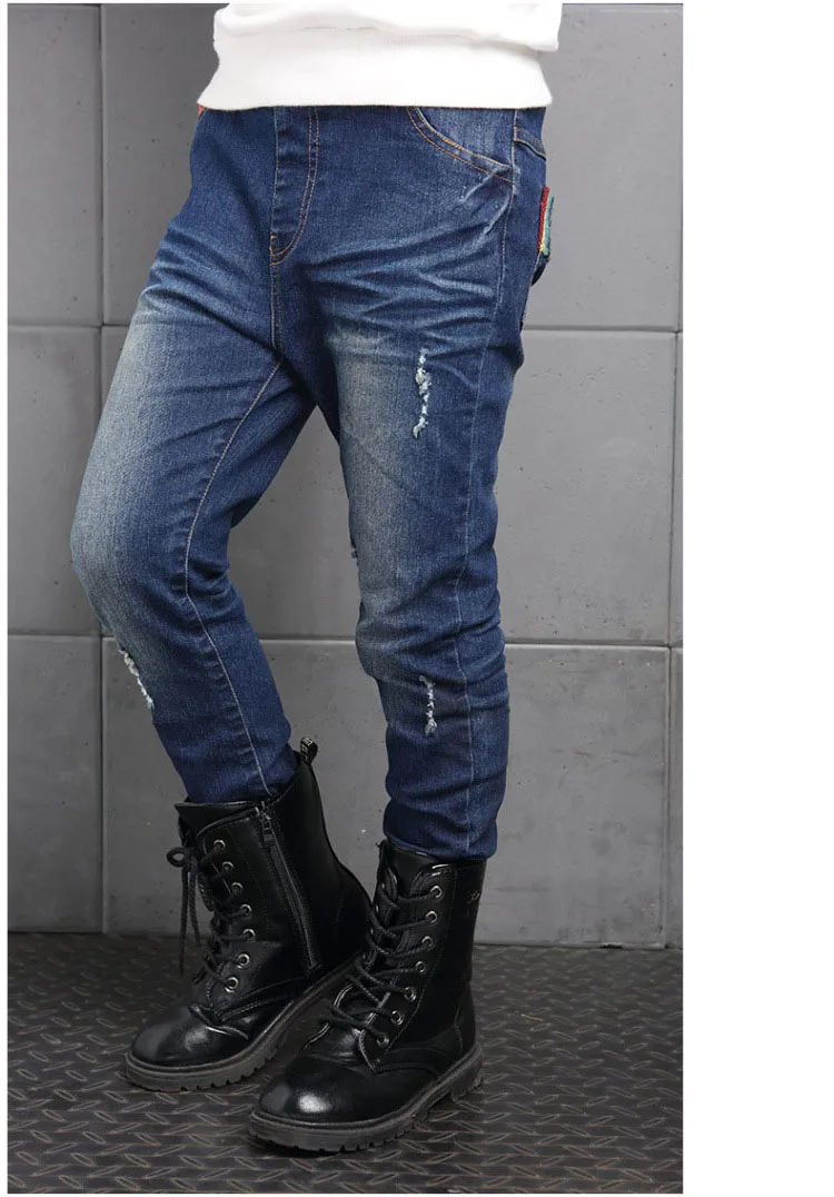 new 2017 boys ripped skinny jeans boys pants clothes teenage big little boy kids jeans for teenagers boys children deninm pants trousers clothing (5)