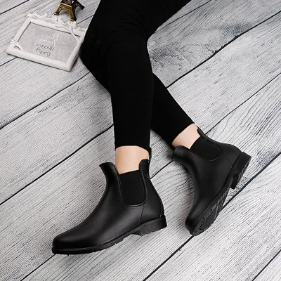 2023 New Woman Chelsea Rain Boots Unisex Women Shoes Ankle Pvc Adults  Non-slip Waterproof Breathable Casual Rainy Days Necessary