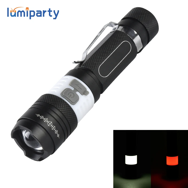 LumiParty 3800LM светодиодный фонарик XML T6 3 режима масштабируемый Портативный для