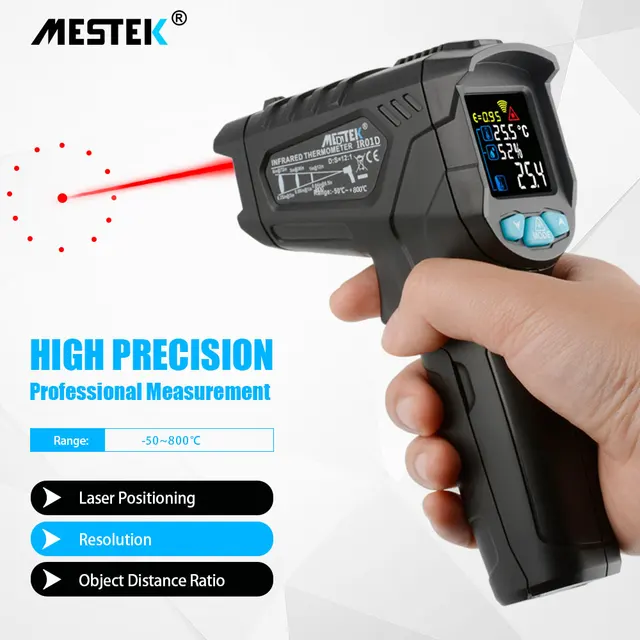 MESTEK Digital Infrared Thermometer 50800C Laser Temperature Gun