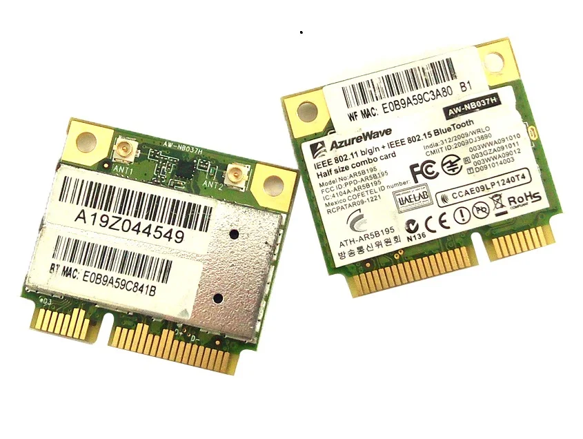 Оригинальная беспроводная карта SSEA AR5B195 AzureWave AR9002WB Mini PCI E Wi Fi BT BlueTooth 3 0 с