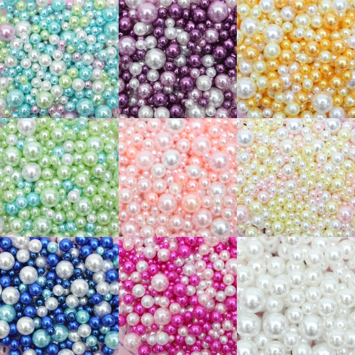 120pcs Acrylic Imitation Pearls For Crafts Mix 2.5-8mm No Hole Art Pearl  Beads Jewelry Making