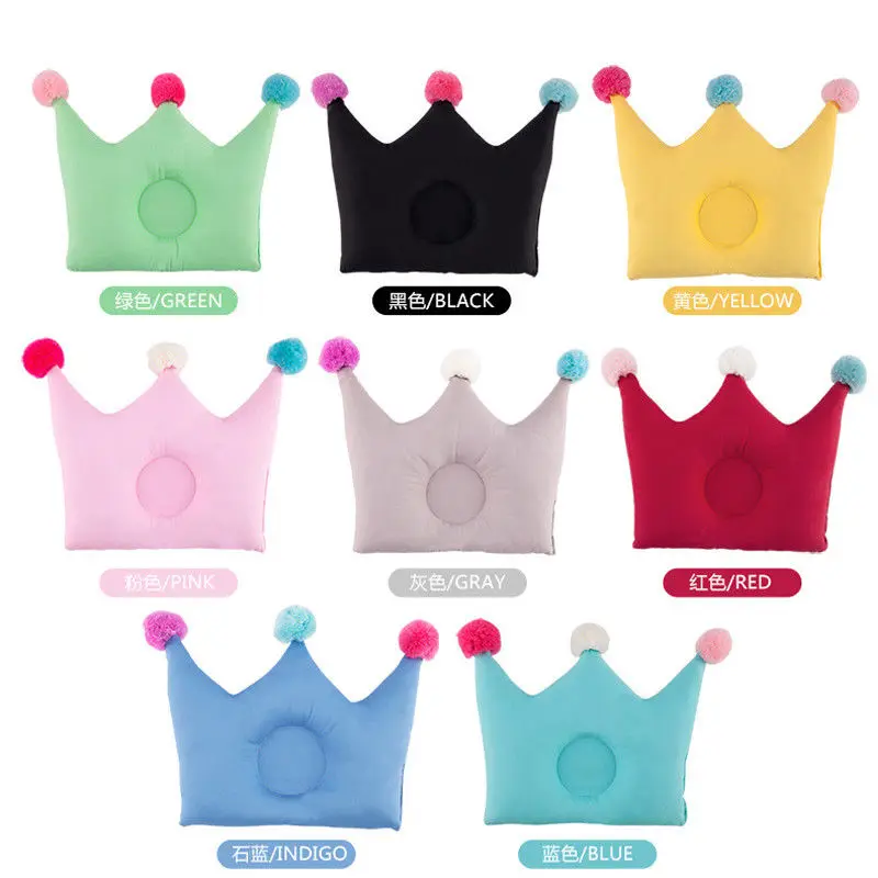

Newborn Baby Memory Pillows Cute Foam Shaping Pillow Prevent Flat Head Anti Roll Support Soft Crown Pattern Lovely Baby Pillows