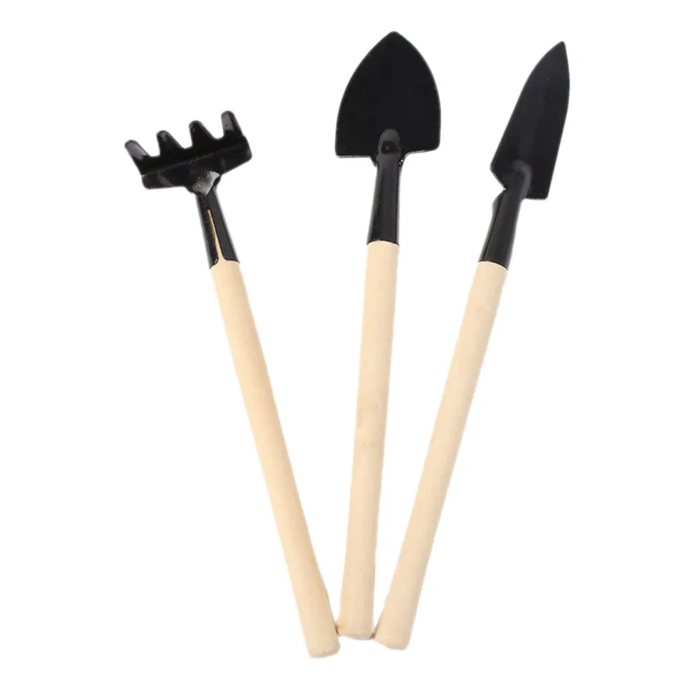 Мини садовая лопата набор инструментов для растений с деревянной ручкой садовый инструмент Лопата 3 шт