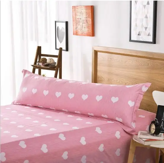 

Pink love Cotton Double Long 100%cotton pillowcase printed twill pillowcase king size 45cmX150cm 45cmX120cm pillowslip