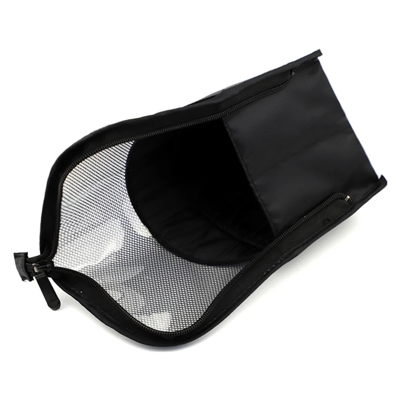 Travel Makeup Brush Bag Vacuum Organizer Bag Zipper Black Practical Mesh Cosmetics Storage Case QRD88