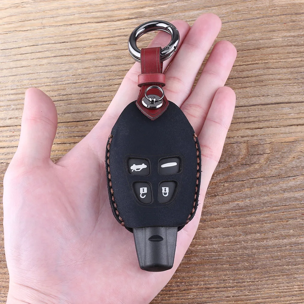 KEYYOU чехол для автомобильного ключа с 4 кнопками из натуральной кожи SAAB 9 3 5 93 95