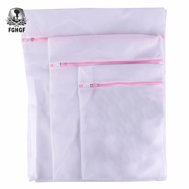 

3 PCS/ Set Zipper Underwear Garment Bag, Knitted Or Crocheted Washing Machine Protect Net