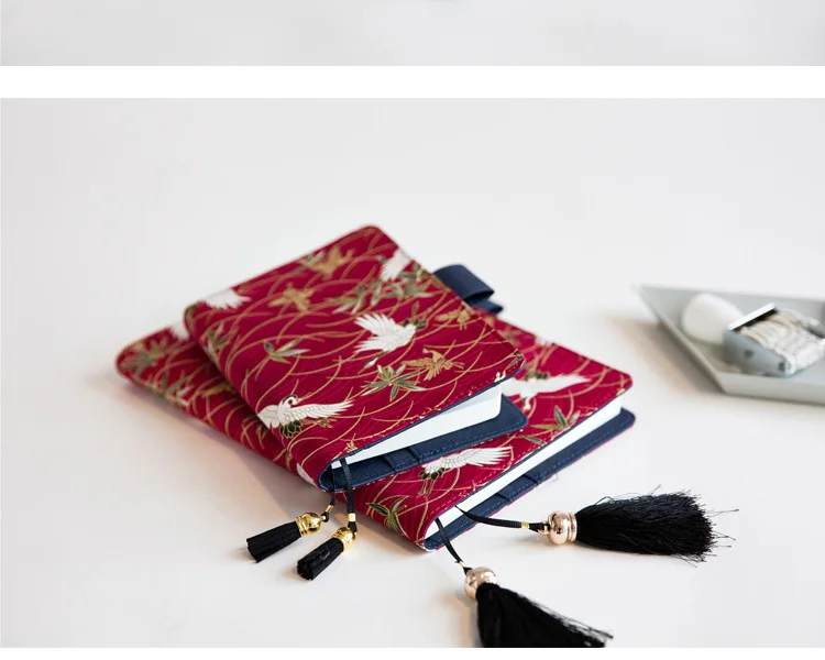 Climemo бренд Тетрадь, крышка ткани, китайский Стиль вышивка, павлин феникс кран блокнот дневник журнала школьные A5 A6