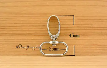 

Lobster Clasps Clips Claw purse hooks Swivel snap hook silver 25 mm 8pcs J36