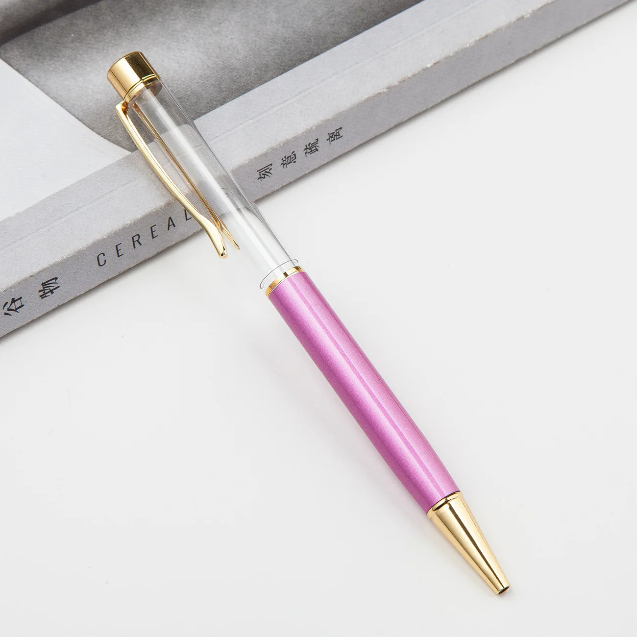 10 шт./компл. творчески 1,0 мм пустой тюбик Floaty ручка металлическая медь высокого класса золото Шариковая ручка без каких-либо золотые Фольга масло шариковых ручек - Цвет: Light Purple