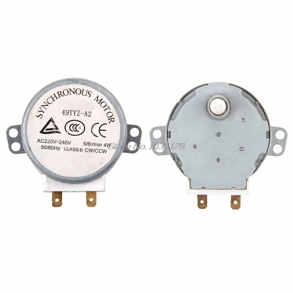 

1Pc x Microwave Motor CW/CCW 4 W 5/6 RPM AC 220-240V Rotary Table Synchronous 49TYZ-A2 Whosale&DropShip