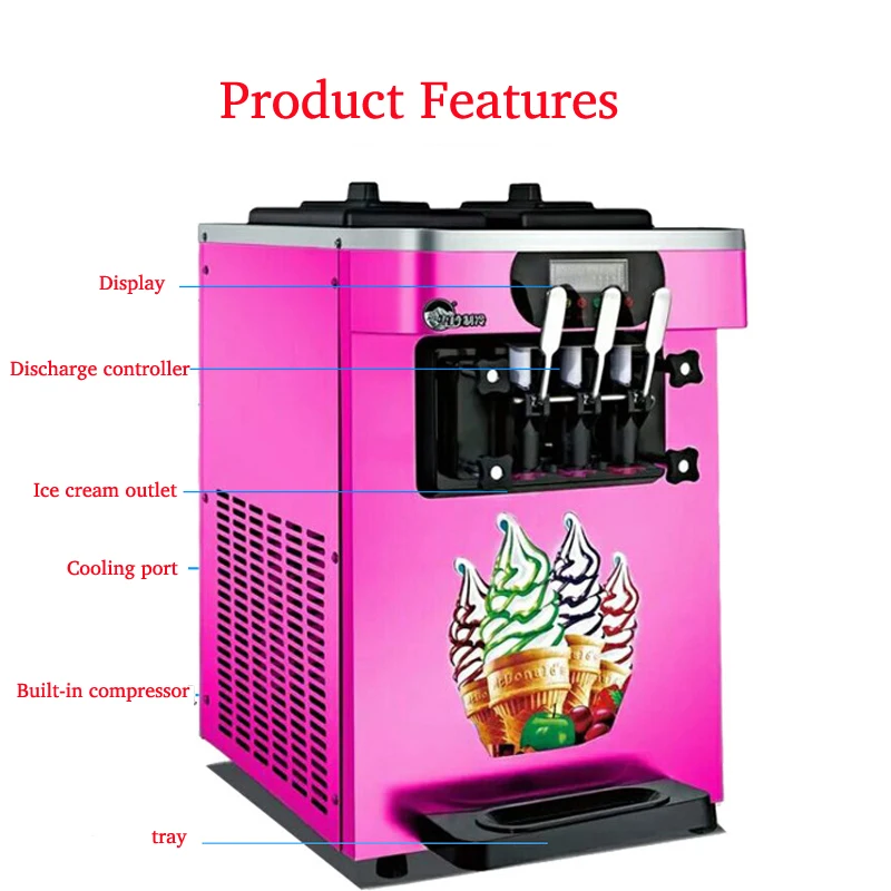 110 V/220 V ТРИ ВКУСА 18L-22L/H коммерческий мягкий мороженое машина сладкое мороженое форма под лед крем производитель R410 или R404