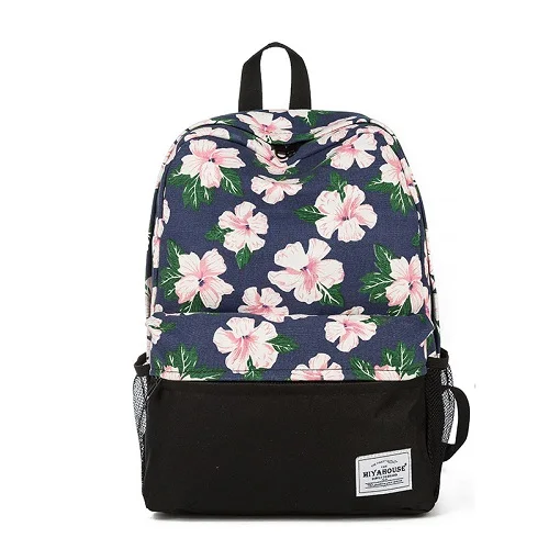 Miyahouse классический рюкзак для путешествий с цветочным принтом для женщин, Холщовый школьный рюкзак для подростков, Большой Вместительный женский рюкзак - Цвет: 803a