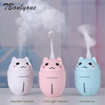 

TBonlyone 320ML Large Capacity Humidifier With Mini Fan Lamp Water Soluble Oil Diffuser 3 in 1 Ultrasonic Aroma Air Humidifier