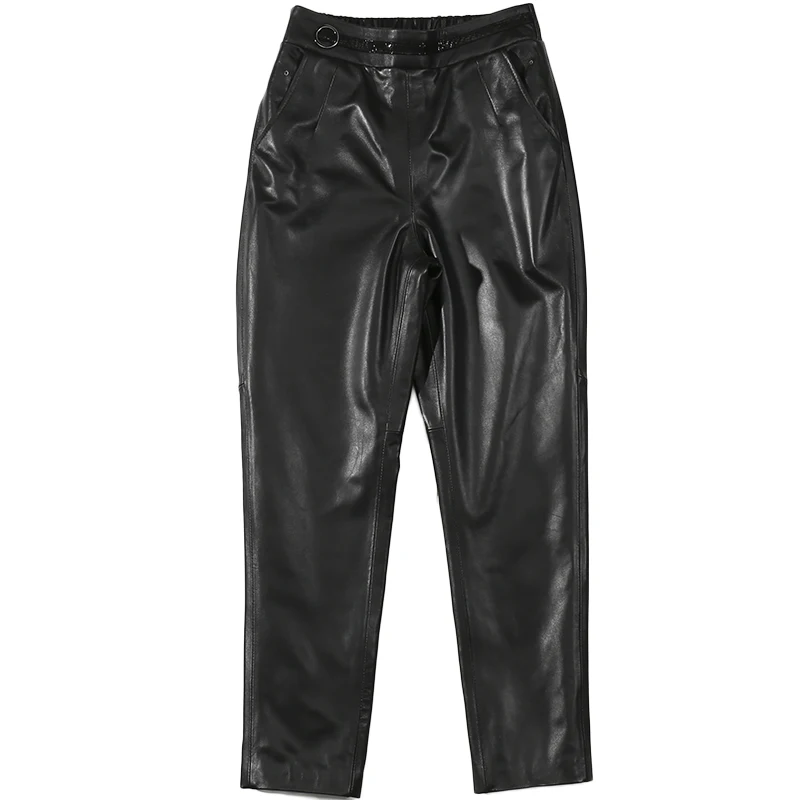 Aliexpress.com : Buy 2019 Spring Leather Pants Women Plus Size Black ...