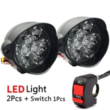 Universal 12 v Motocicleta LEVOU Farol de Nevoeiro Holofotes Motobike Moto De Trabalho Spot Light Lâmpada Principal Auxiliar Interruptor de Luz
