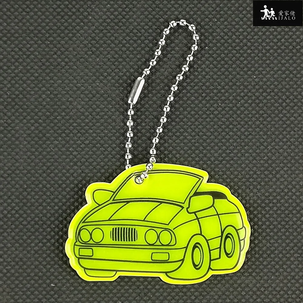 Car shape Soft PVC reflector Reflective keychain bag pendant accessories hanger keryrings for visible safety use Car shape Soft PVC reflector Reflective keychain bag pendant accessories hanger keryrings for visible safety use