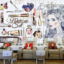Beibehang фото на заказ Настенные обои ногтей магазин красоты ручная роспись девушка магазин одежды фон украшения стен