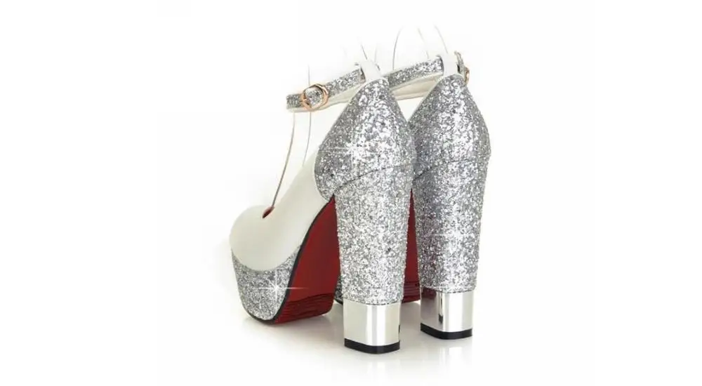 Rough with super high heel shoes fashion Paris new autumn wedding shoes Super high heel thick with nightclub COS princess shoes