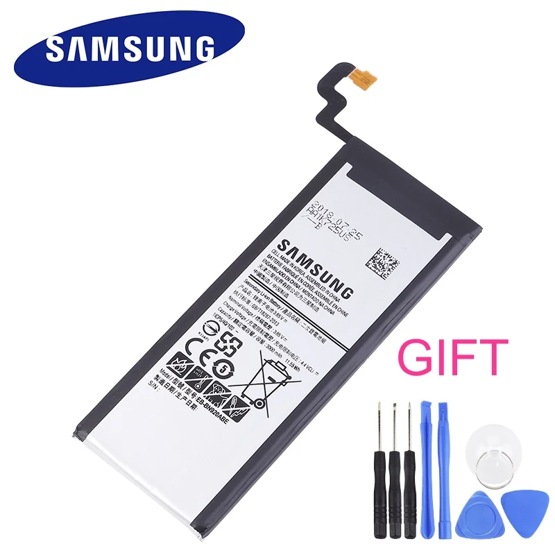 

EB-BN920ABE Replacement Battery For Samsung Galaxy Note 5 SM-N9208 Note5 N9208 N9200 N920t N920c Authentic EB-BN920ABE 3000mAh