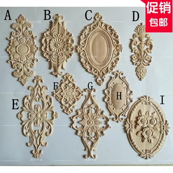 

Large size European long wooden carving door flower, furniture door decals, Home improvement(A735)