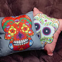 New Plush Halloween Chair Cushion Skull Pattern Nordic Home Decor Sofa Throw Pillows For Girls Room Decoration Pillow Cover