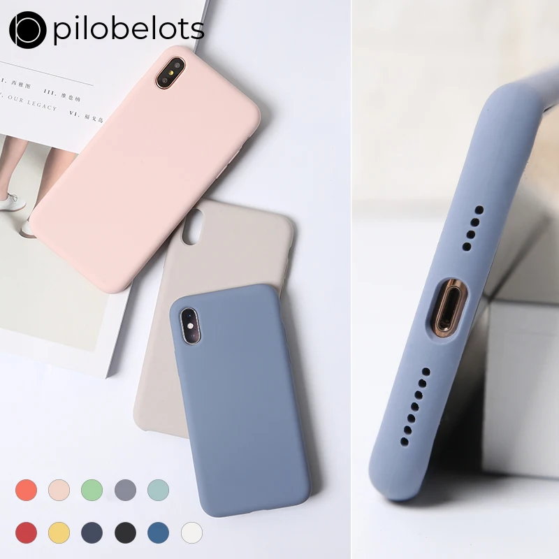 

NEW Official Liquid Silicone Phone Case for iphone X XS MAX XR 7 8 Plus Soft Shockproof Cover Full Protective Case Solid Color