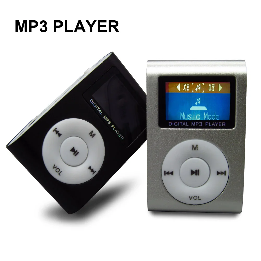 ЖК-экран MP3-плеер Многоцветный металлический зажим мини Mp3 музыкальный плеер Модный подарочный с микро TF/SD слот для карт электронный продукт