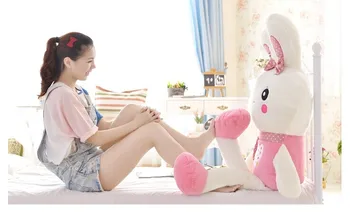 

huge 120 cm pink love rabbit plush toy throw pillow rabbit doll gift w4021