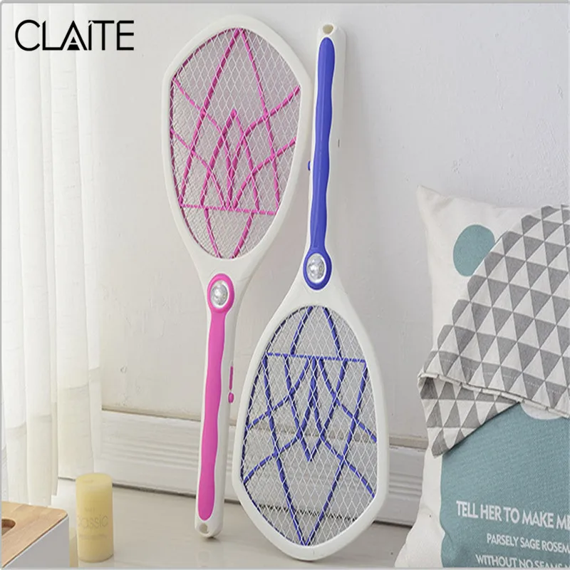 

CLAITE Rechargeable Hand Racket Electric Mosquito Swatter USB Powered Insects Mosquito Repellent for Home Use 110-220V