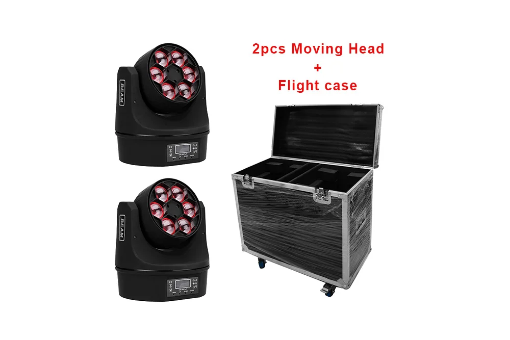 2pcs 6x10W RGBW 4in1 LED Bee Eye Beam Moving Head Light