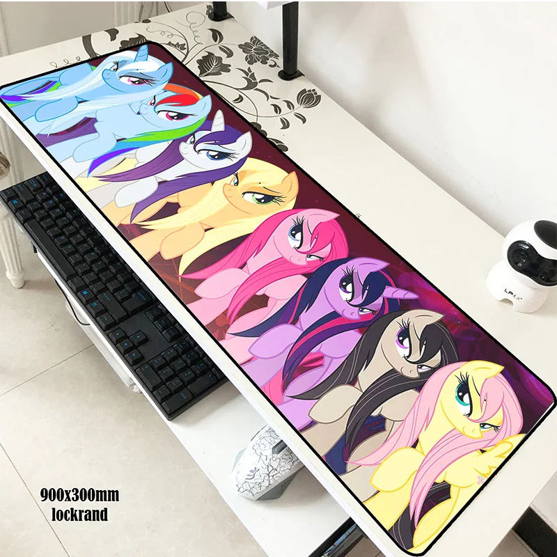 Коврик для мыши my little pony 900x300 мм длинный коврик ноутбука милый игровой геймерская