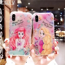 Funda de móvil bonita caricatura Alicia sirena princesa Kawaii chica Jasmine en relieve para iphone 11 Pro Max 8 7 6 6S Plus X XS Xr