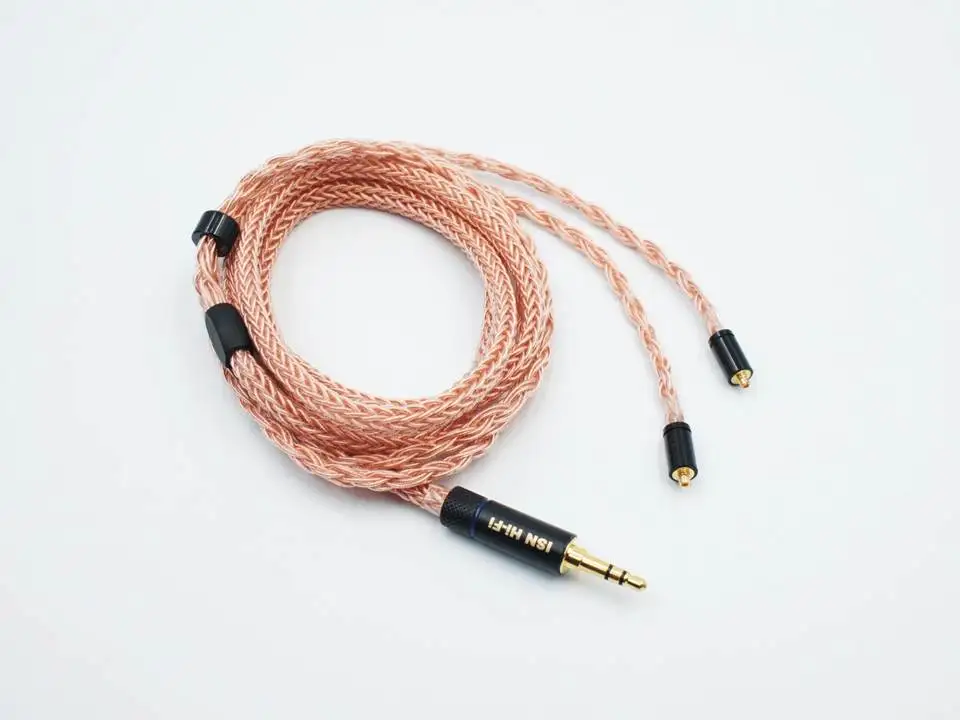 ISN аудио C16 16 акций один Кристалл Медь HiFi аудиофильский IEM кабель - Цвет: MMCX 3.5mm